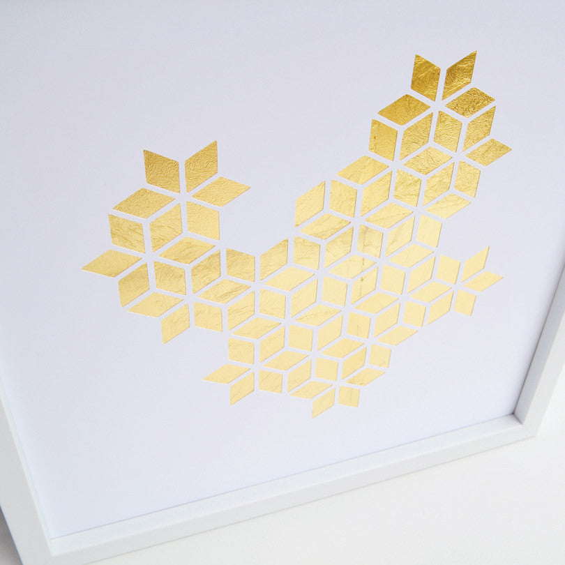 Metallic Gold Abstract Geometric Print