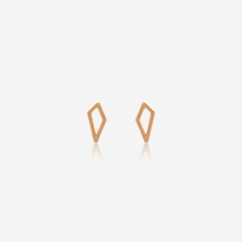 Tiny Bent Heart Stud Earrings