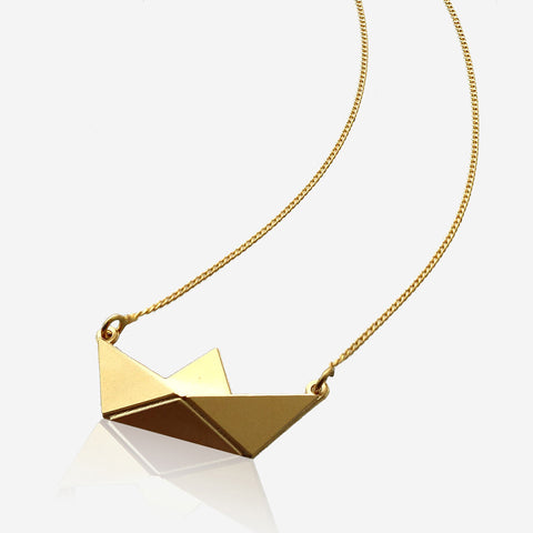 Short Paper Boat Necklace