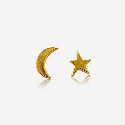 Tiny Bent Circle Stud Earrings