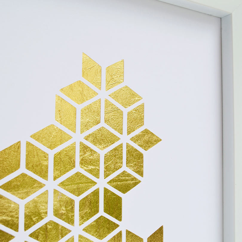 Metallic Gold Abstract Metallic Gold Abstract Geometric Print