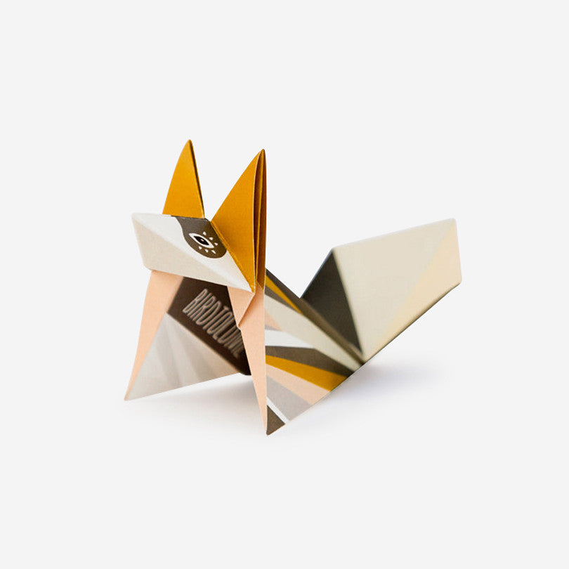 Pack of Three Origami Foxes – Mustard