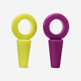 Ring Wine Stoppers – Green/Purple Set