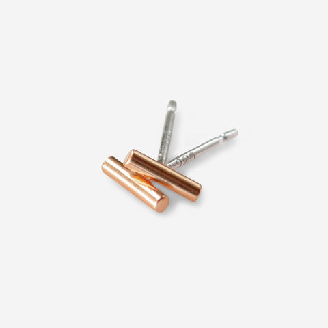 Tiniest Bar Stud Earrings – Gold