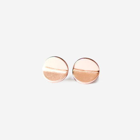 Tiny Bent Heart Stud Earrings