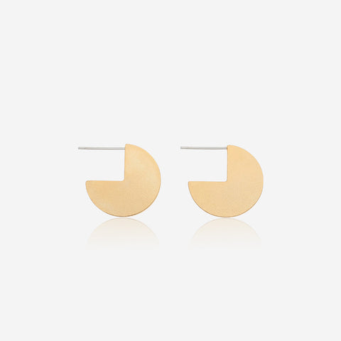 Tiny Bent Circle Stud Earrings